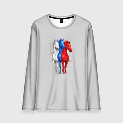 Мужской лонгслив Триколор лошади символ 2026 года