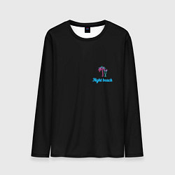 Лонгслив мужской Night beach, цвет: 3D-принт
