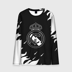 Лонгслив мужской Реал Мадрид белый огонь, цвет: 3D-принт