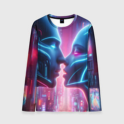 Лонгслив мужской Cyber love - metropolis neon glow, цвет: 3D-принт