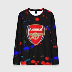 Лонгслив мужской Arsenal неоновые брызги красок, цвет: 3D-принт