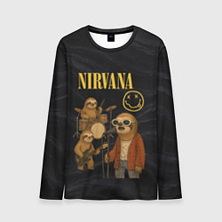 Лонгслив мужской Ленивцы группа Nirvana, цвет: 3D-принт