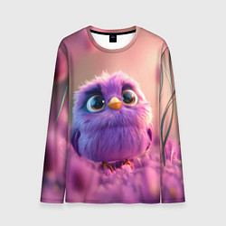 Лонгслив мужской Фиолетовая птичка, цвет: 3D-принт