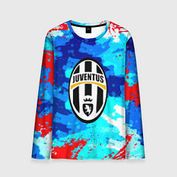 Лонгслив мужской Ювентус абстрактные краски, цвет: 3D-принт