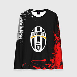 Мужской лонгслив Ювентус краски текстура всплеск
