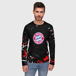 Лонгслив мужской Бавария Мюнхен штрихи красок, цвет: 3D-принт — фото 2