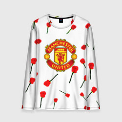 Мужской лонгслив Манчестер Юнайтед розы паттерн