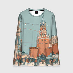 Лонгслив мужской Праздничная атмосфера на новый год, цвет: 3D-принт