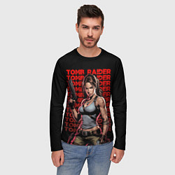 Лонгслив мужской Лара с пушками в руках, цвет: 3D-принт — фото 2