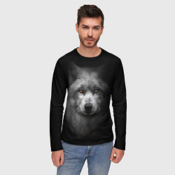 Лонгслив мужской Суровый волк с холодным нордическим взглядом, цвет: 3D-принт — фото 2