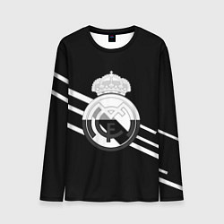 Лонгслив мужской Реал Мадрид полосы текстура линии, цвет: 3D-принт