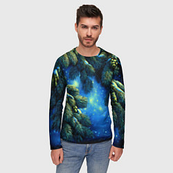 Лонгслив мужской Новогодние ветки елки, цвет: 3D-принт — фото 2