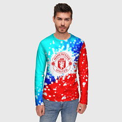 Лонгслив мужской Манчестер Юнайтед неон, цвет: 3D-принт — фото 2