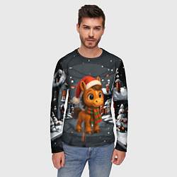 Лонгслив мужской Новогодняя лошадка 2026 год, цвет: 3D-принт — фото 2