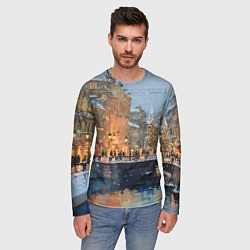 Лонгслив мужской Снежный вечер в Питере, цвет: 3D-принт — фото 2