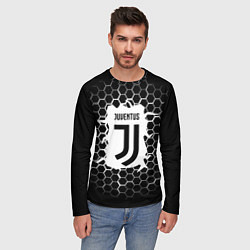 Лонгслив мужской Juventus соты текстура краски, цвет: 3D-принт — фото 2