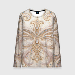 Мужской лонгслив Перламутровый орнамент с перьями