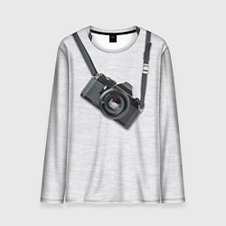 Лонгслив мужской Фотоаппарат на груди, цвет: 3D-принт