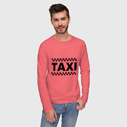Лонгслив хлопковый мужской Taxi, цвет: коралловый — фото 2