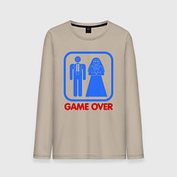 Лонгслив хлопковый мужской Game over, цвет: миндальный