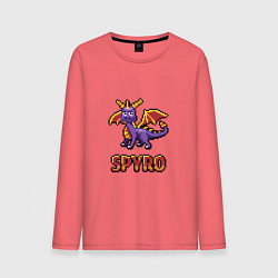 Лонгслив хлопковый мужской Spyro: 8 bit, цвет: коралловый