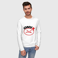 Лонгслив хлопковый мужской Onyx, цвет: белый — фото 2