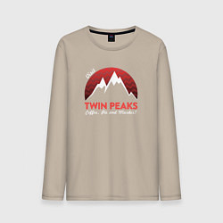 Лонгслив хлопковый мужской Twin Peaks: Pie & Murder, цвет: миндальный