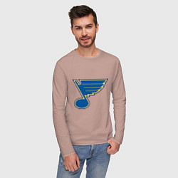 Лонгслив хлопковый мужской St Louis Blues, цвет: пыльно-розовый — фото 2