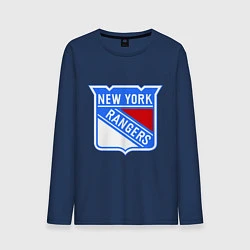 Лонгслив хлопковый мужской New York Rangers, цвет: тёмно-синий