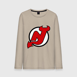 Лонгслив хлопковый мужской New Jersey Devils, цвет: миндальный