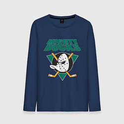 Лонгслив хлопковый мужской Anaheim Mighty Ducks, цвет: тёмно-синий