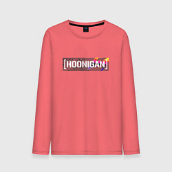 Лонгслив хлопковый мужской HOONIGAN, цвет: коралловый