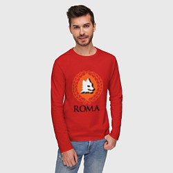 Лонгслив хлопковый мужской Roma цвета красный — фото 2