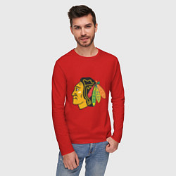 Лонгслив хлопковый мужской Chicago Blackhawks: Kane, цвет: красный — фото 2