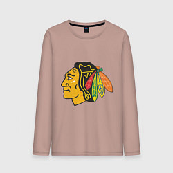 Лонгслив хлопковый мужской Chicago Blackhawks: Kane, цвет: пыльно-розовый