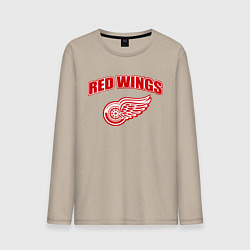 Лонгслив хлопковый мужской Detroit Red Wings, цвет: миндальный