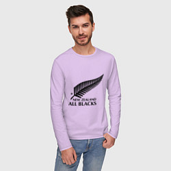 Лонгслив хлопковый мужской New Zeland: All blacks цвета лаванда — фото 2