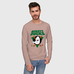 Лонгслив хлопковый мужской Anaheim Mighty Ducks, цвет: пыльно-розовый — фото 2