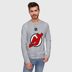 Лонгслив хлопковый мужской New Jersey Devils: Kovalchuk 17, цвет: меланж — фото 2