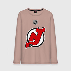 Лонгслив хлопковый мужской New Jersey Devils: Kovalchuk 17, цвет: пыльно-розовый