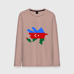 Лонгслив хлопковый мужской Azerbaijan map, цвет: пыльно-розовый