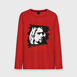 Лонгслив хлопковый мужской Nirvana: Kurt Cobain, цвет: красный