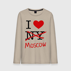 Мужской лонгслив I love Moscow