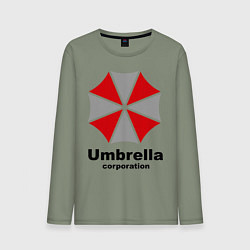 Лонгслив хлопковый мужской Umbrella corporation, цвет: авокадо