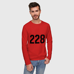 Лонгслив хлопковый мужской 228, цвет: красный — фото 2