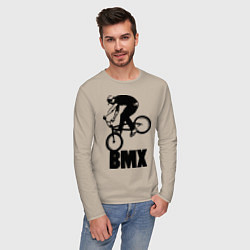 Лонгслив хлопковый мужской BMX 3, цвет: миндальный — фото 2