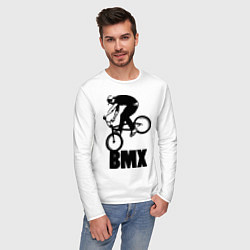 Лонгслив хлопковый мужской BMX 3, цвет: белый — фото 2