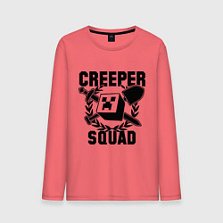 Лонгслив хлопковый мужской Creeper Squad, цвет: коралловый