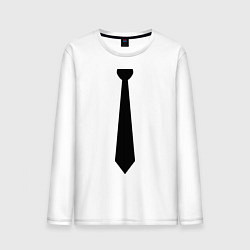 Лонгслив хлопковый мужской Галстук, цвет: белый