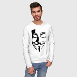 Лонгслив хлопковый мужской Vendetta Mask, цвет: белый — фото 2